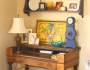 Someone Else’s House… Salvaged Desk in the Sun-filled Front Room