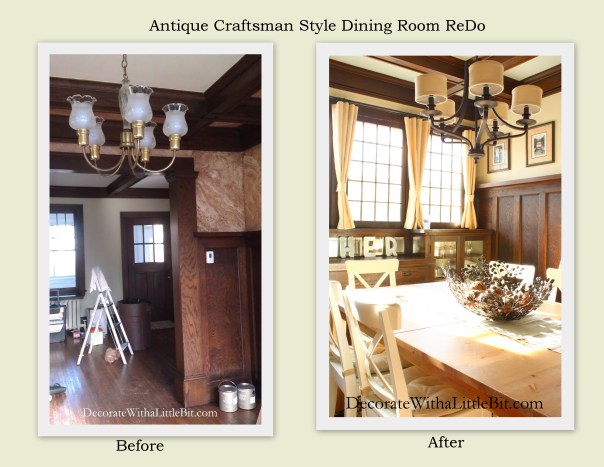 dining room before and after collage