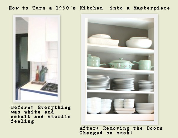 DecorateWithaLittleBit.com before and after open cabinets
