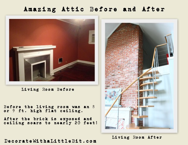 DecorateWithaLittleBit.com Amazing Atticliving room before and after