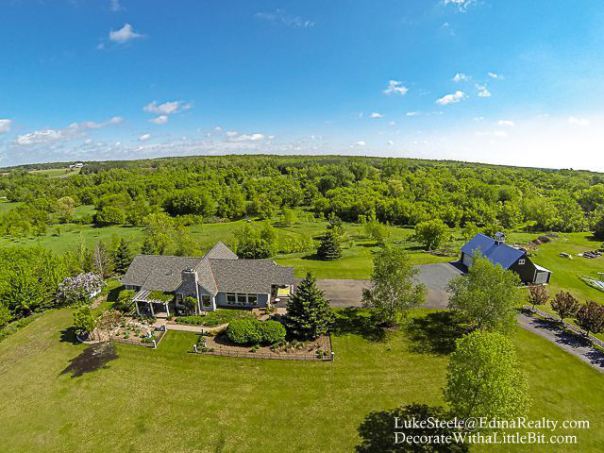 DecorateWithaLittleBit.com aerial of house and shed from front