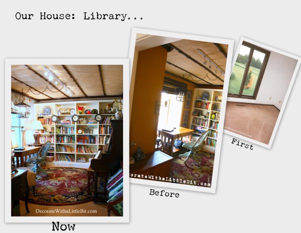 DecorateWithaLittleBit.com before and after library collage