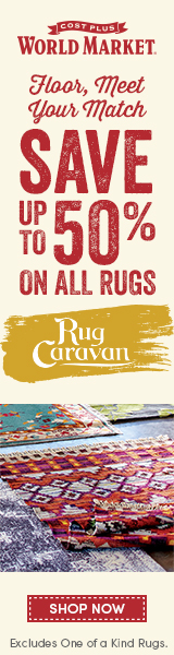 Save up to 50% on ALL Rugs. Excludes One of a Kind Rugs.